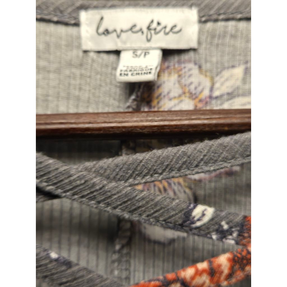 Women's Love Fire Gray Floral Ribbed Mini Dress SP - Picture 4 of 5